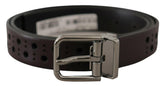 Dolce & Gabbana Dark Purple Perforated Leather Metal Buckle Belt -   -  Dolce & Gabbana.